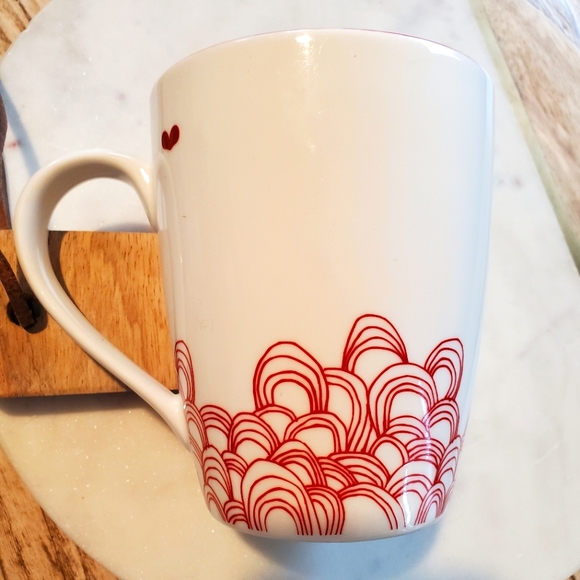 Starbucks 2009 Red & White Hearts on a String Mug Bone China - Picture 3 of 3